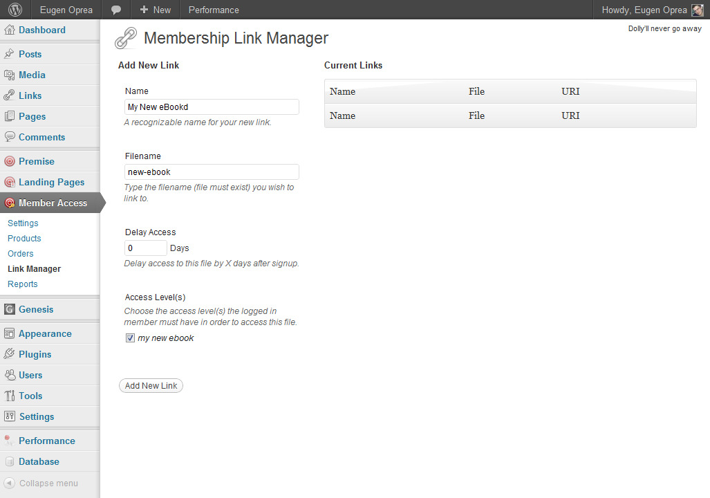 Premise Membership Link Manager
